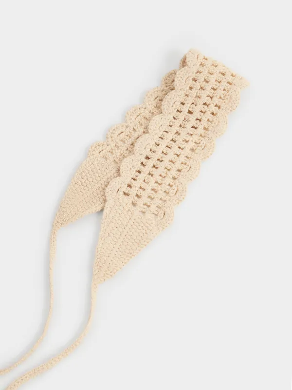 Повязка на голову женская, Knitting lace, image-1