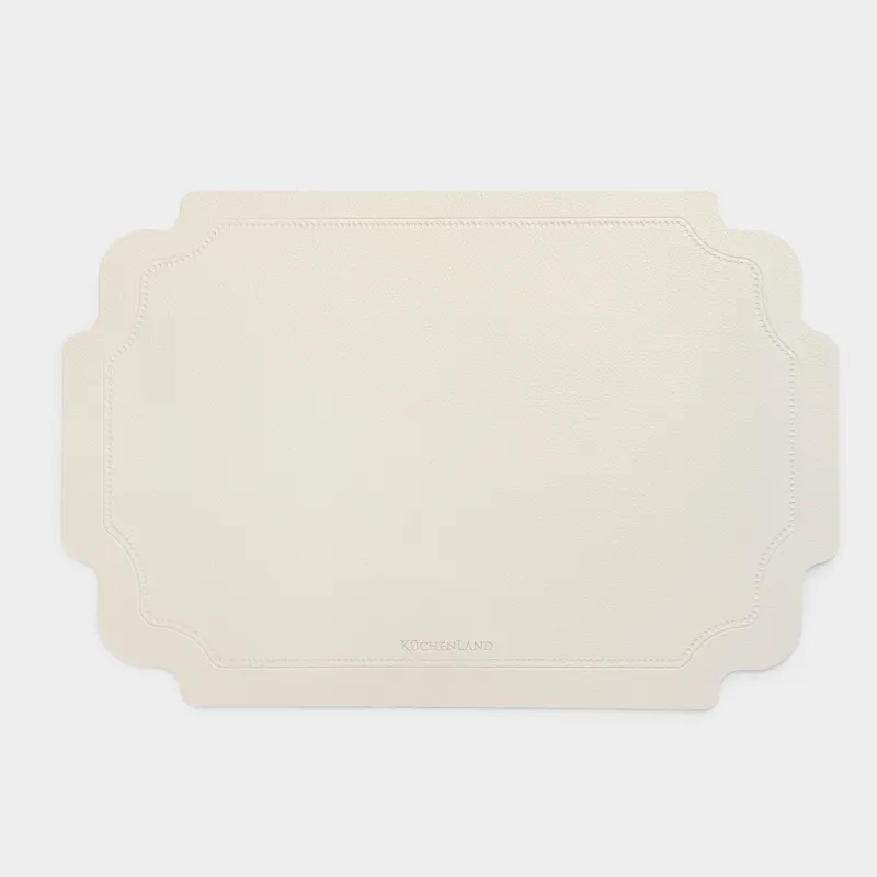 Салфетка под приборы, 30х45 см, ПВХ, фигурная, бежевая, Винтаж, Rock vintage