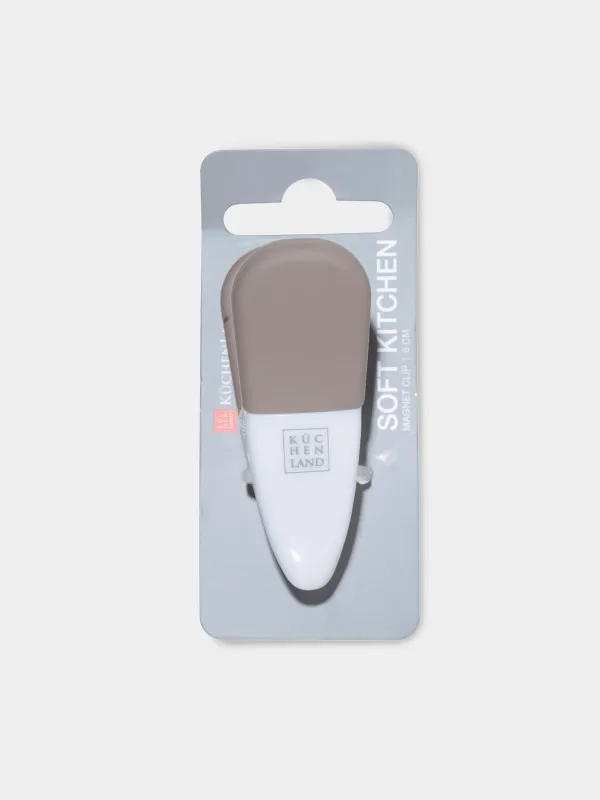 Прищепка для записок, 6 см, с магнитом, пластик, коричневая, Soft Kitchen, image-2