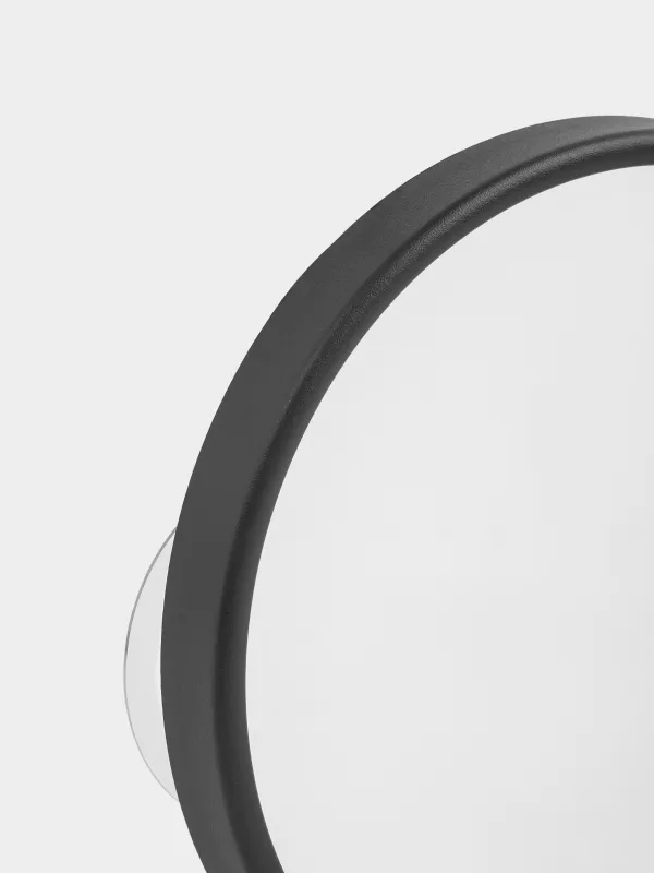 Зеркало подвесное, 13/12 см, увеличительное, на присосках, пластик, круглое, черное, Mirror, image-2