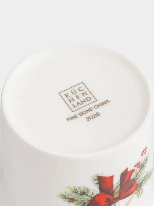 Кружка, 300 мл, 4 шт, фарфор F, белая, Микс, Christmas miracle classic, image-4