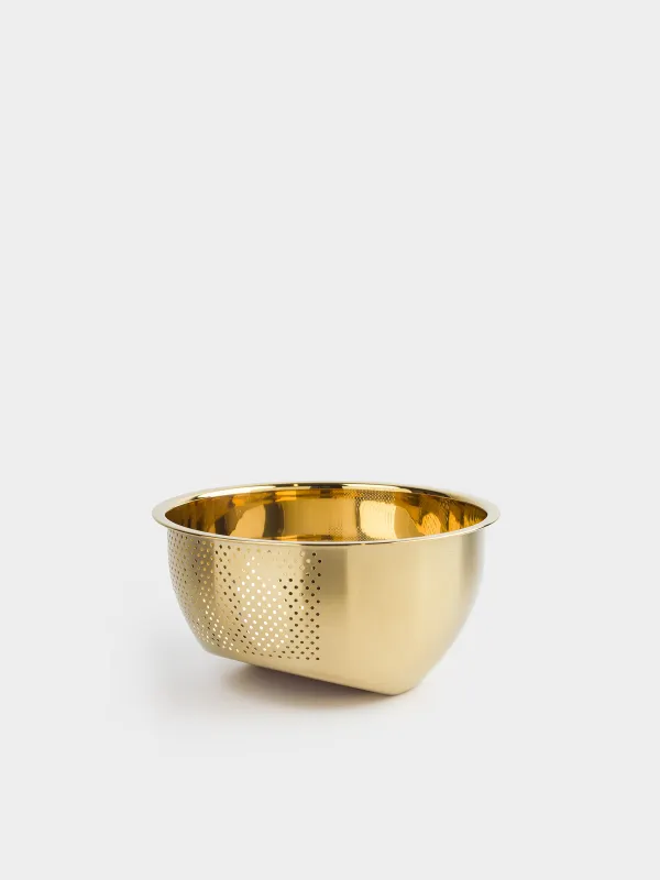 Миска-дуршлаг, 23 см, Classic gold, image-0
