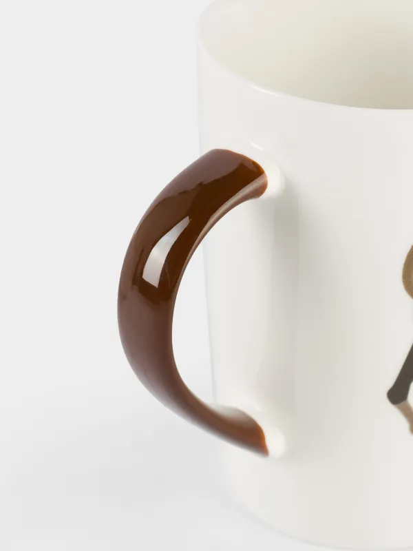 Кружка, 420 мл, фарфор N, бело-коричневая, Конь, Horse art, image-4