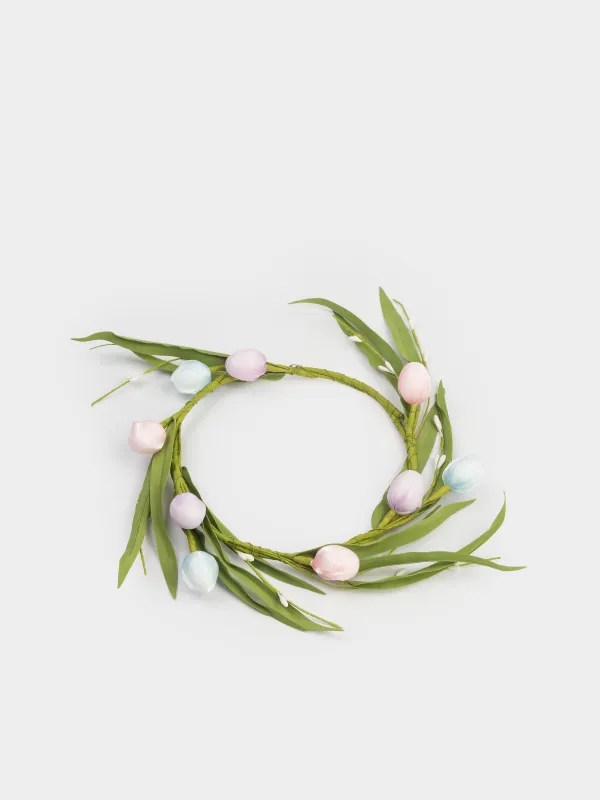 Венок декоративный, 34 см, Пасхальные яйца, Flora Easter decor, image-1
