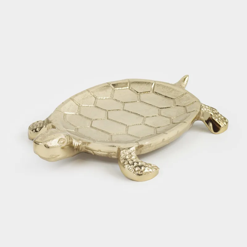 Блюдо декоративное, 26х14 см, металл, золотистое, Черепаха, Grand turtle