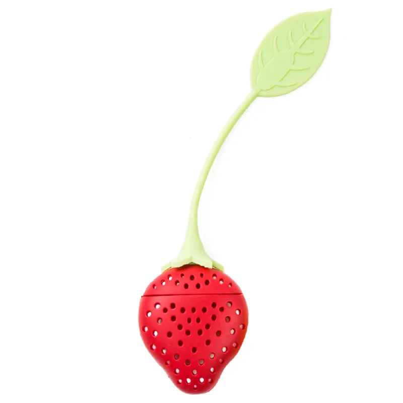 Сито для заваривания чая, 20 см, силикон, красно-зеленое, Клубника, Manny