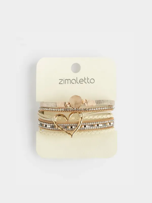 Браслет, 20 см, многоярусный, полиэстер/металл, Jewelry heart, image-3