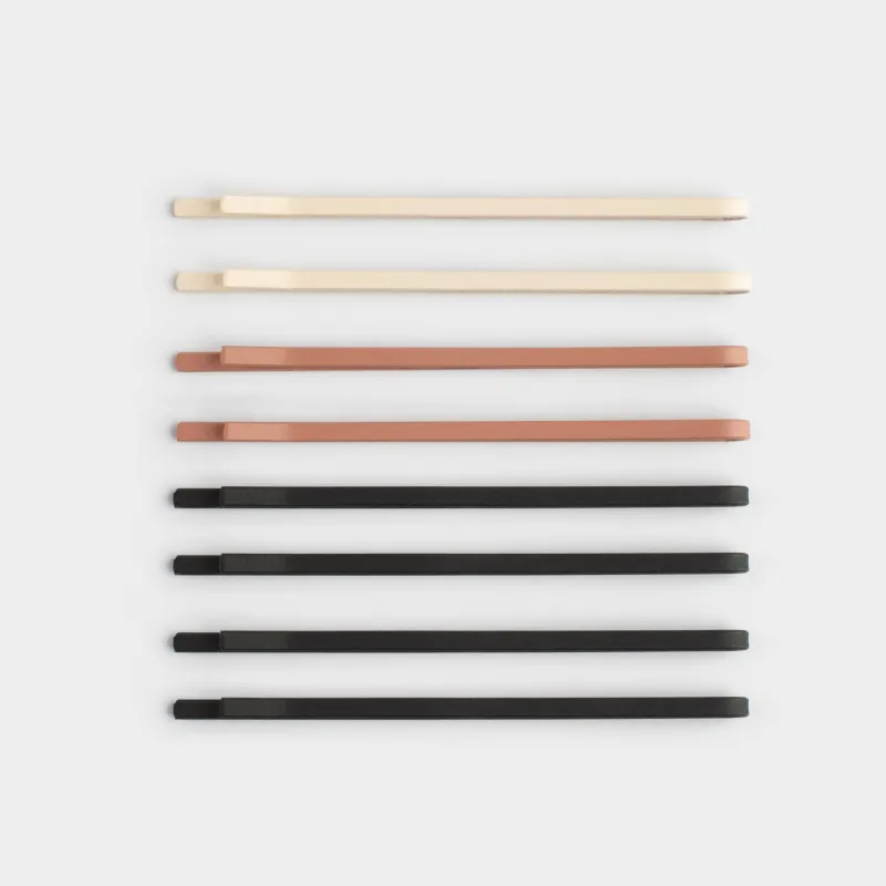 Заколка для волос, 8 см, 8 шт, металл, микс, Невидимки, Basic