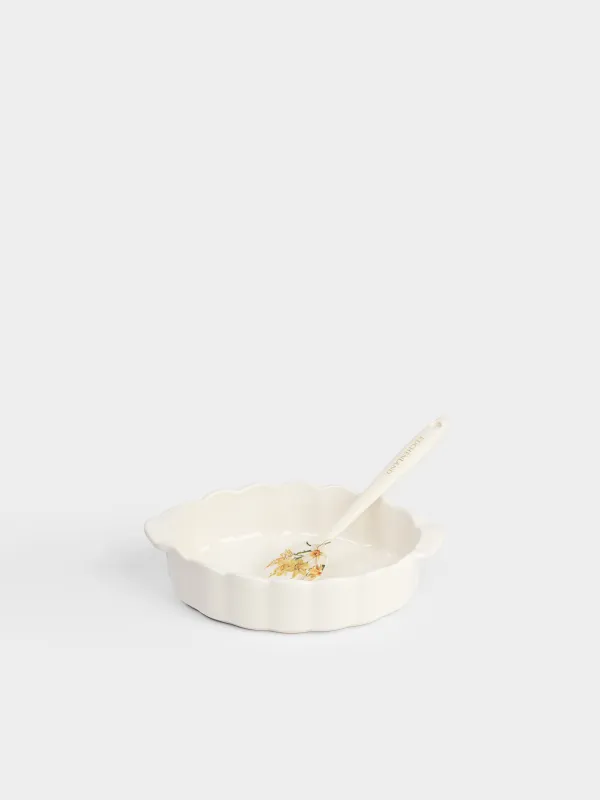 Набор для выпечки, 2 пр, форма/лопатка, керамика/силикон, Нарциссы, Bloome, image-0