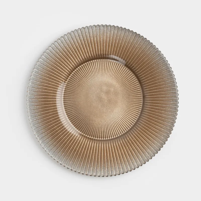 Тарелка закусочная, 23 см, стекло Р, золотистая, Ribby color