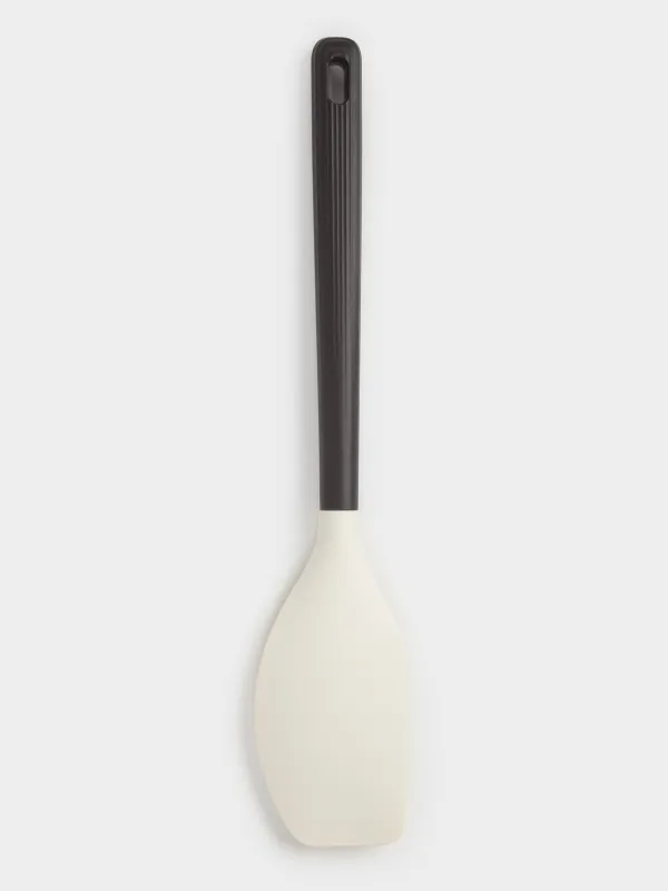 Лопатка-шпатель, 32 см, силикон/пластик, бежево-черная, Service, image-1