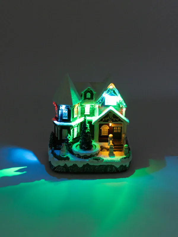Статуэтка с подсветкой, 14х22 см, анимированная, Дом, Christmas style, image-6