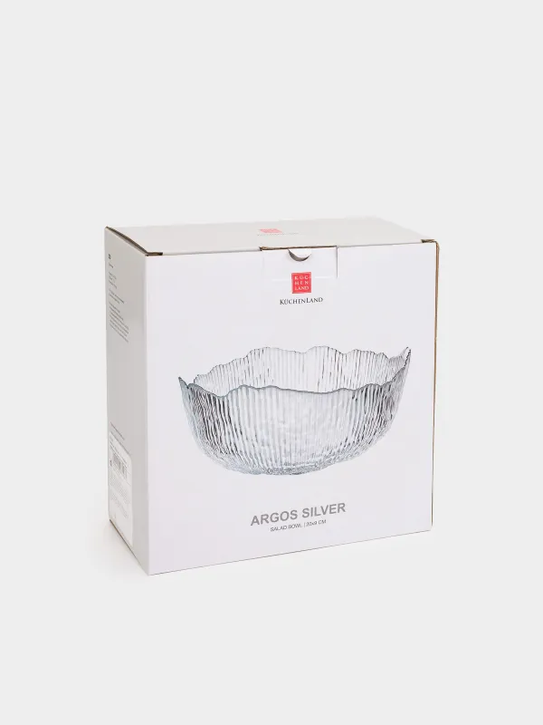 Салатник, 20х9 см, с серебристым кантом, Argos silver, image-4
