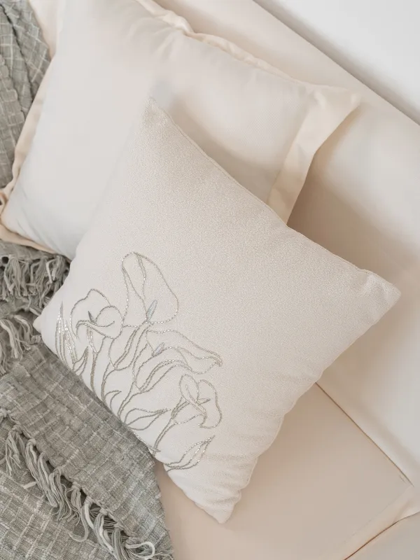 Подушка декоративная, 45x45 см, Каллы, Boucle, image-4