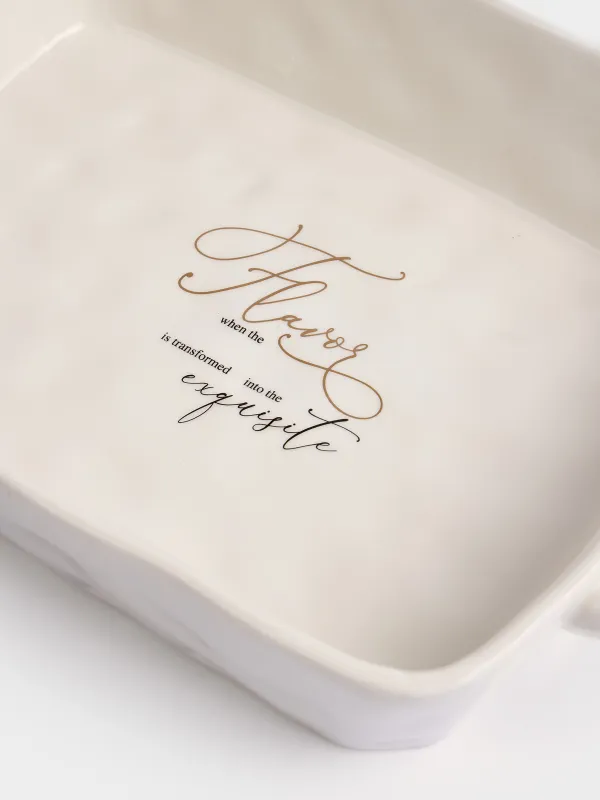 Форма для запекания, 31х20 см, керамика D, прямоугольная, молочная, Crumple kitchen, image-1