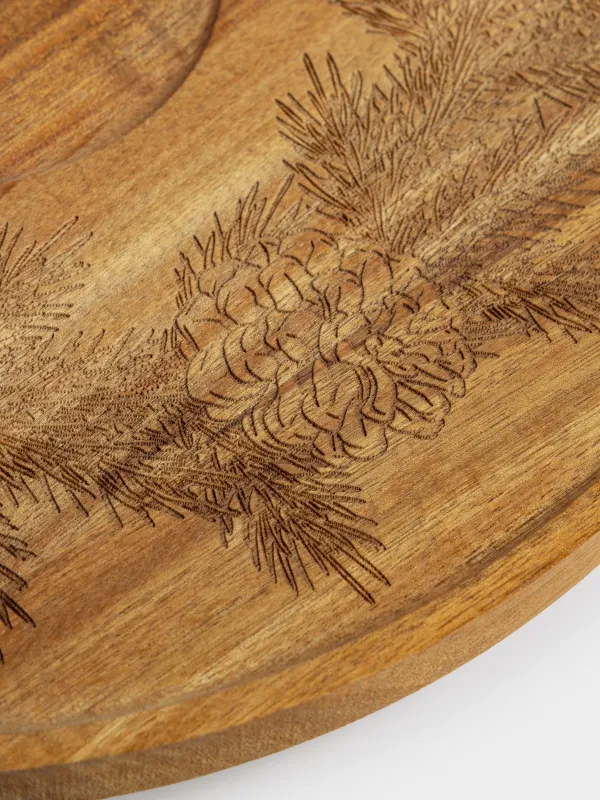 Блюдо для закусок, 33 см, с пиалой, со шпажками, Ветви с шишками, Noble tree, image-7