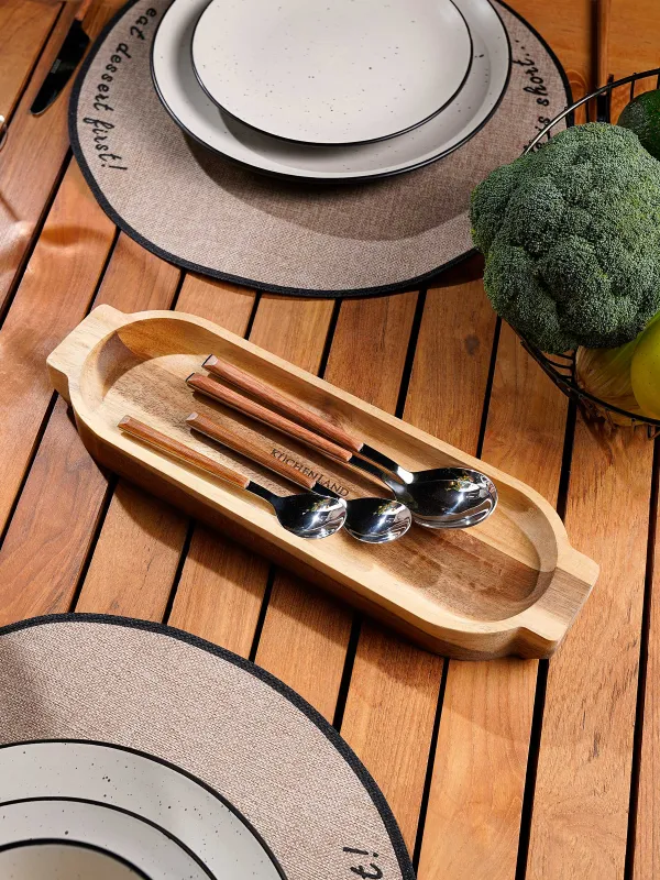 Блюдо сервировочное, 35x11 см, с ручками, дерево, Noble tree , image-7