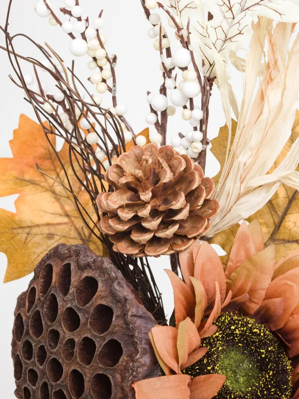 Ветка декоративная, 55 см, пенопласт/полиэстер, Лотос с подсолнухом, Nelumbo decor, image-4