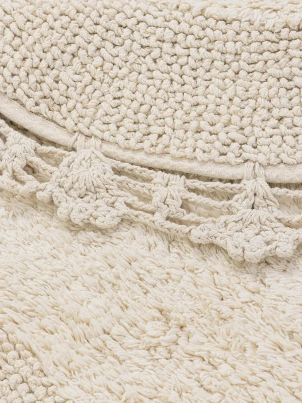 Коврик, 60x100 см, овальный, хлопок, кремовый, Кружево, Knit, image-2