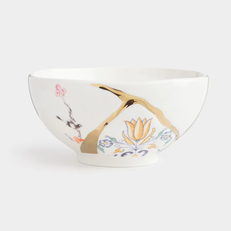 Пиала, 13х6 см, 400 мл, фарфор N, бело-золотистая, Кинцуги, Revival