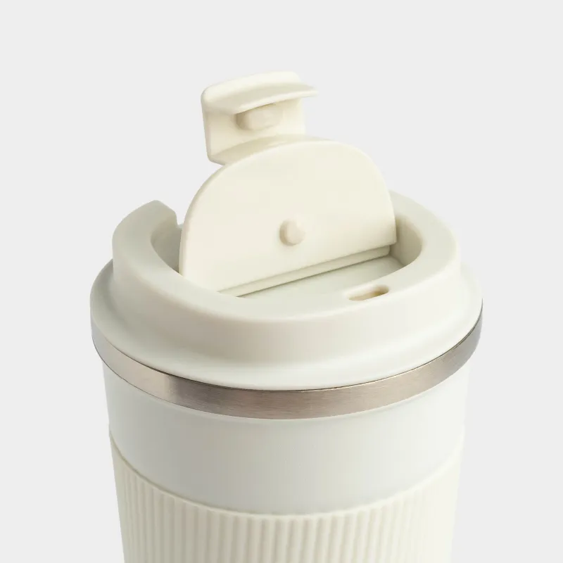 Термокружка, 450 мл, с зарфом, сталь/пластик/силикон, бежевая, Coffee life, image-5