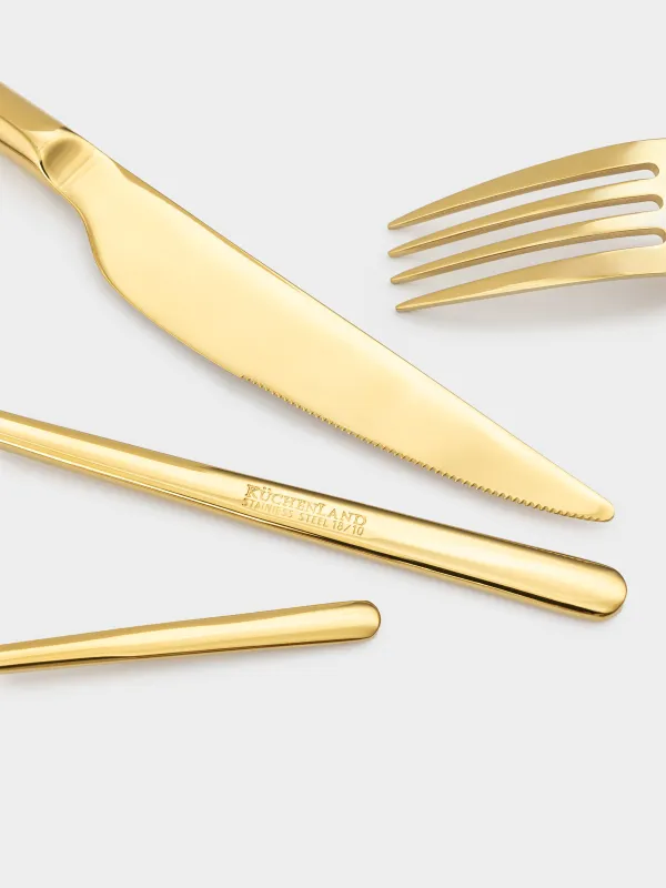 Столовые приборы, 6 перс, 24 пр, сталь, золотистые, Toscana gold, image-1