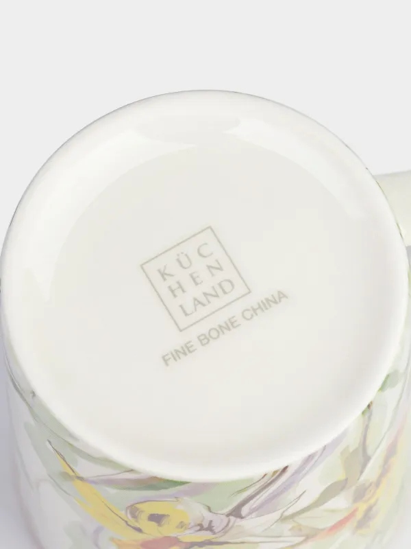 Кружка, 450 мл, фарфор F, белая, с золотистым кантом, Нарциссы, Bloome, image-3