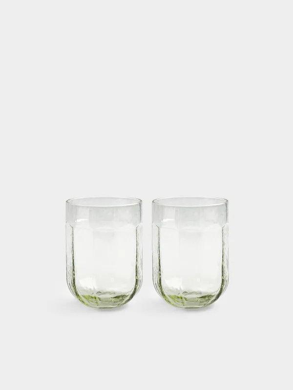 Стакан, 10 см, 330 мл, 2 шт, стекло, зеленый, Budrio, image-0