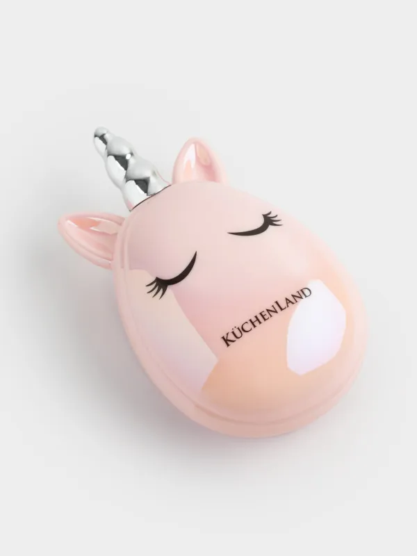 Расческа массажная для волос, 12 см, детская, пластик/силикон, розовая, Единорог, Unicorn, image-3