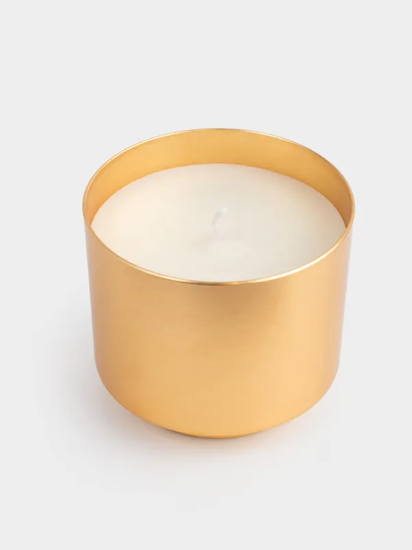 Свеча ароматическая, 8х7 см, в подсвечнике, металл, золотистая, Black Opium, Galore candle, image-3