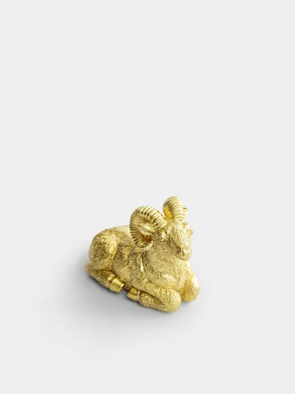 Свеча, 9x8 см, Баран, Sheep gold, image-1