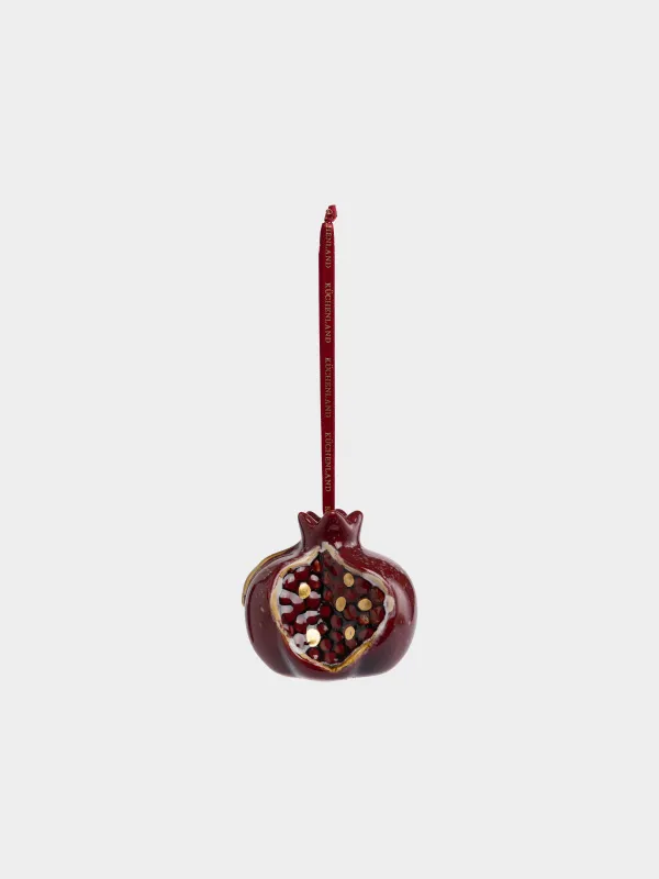 Игрушка елочная, 7 см, Гранат с листом, Fruits, image-0