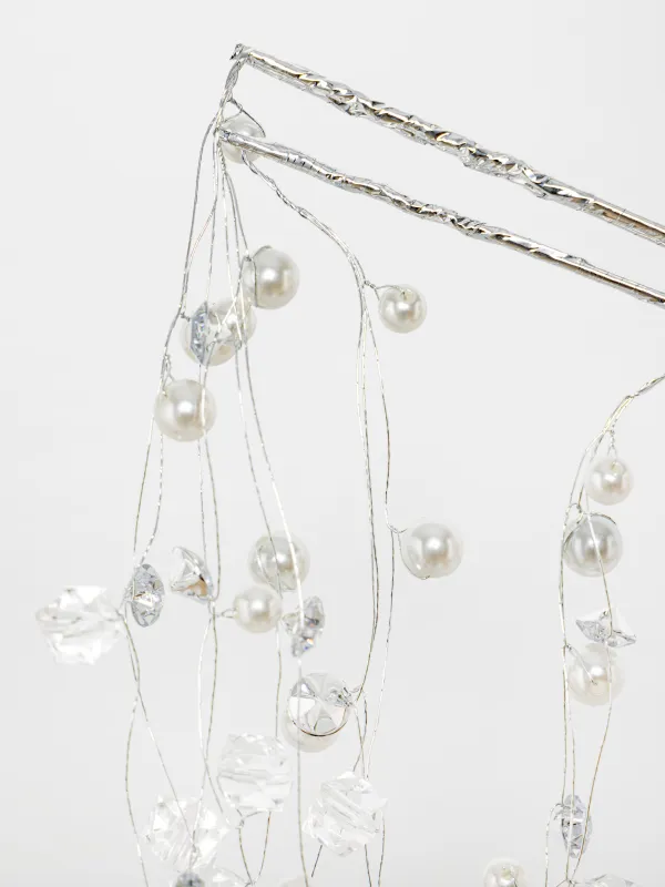 Ветка декоративная, 97 см, Кристаллы с бусинами, Crystal decor, image-1