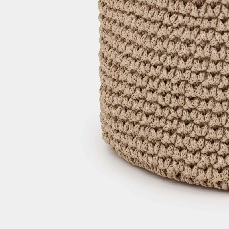 Корзина для хранения, 12х17 см, плетеная, с держателем, полипропилен, круглая, коричневая, Bolsa, image-3