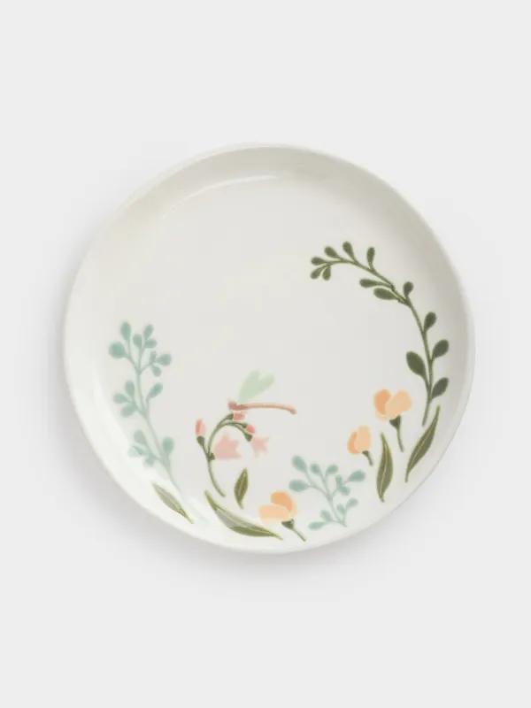 Тарелка закусочная, 21 см, керамика, молочная, Полевые цветы, Meadow speckled, image-0