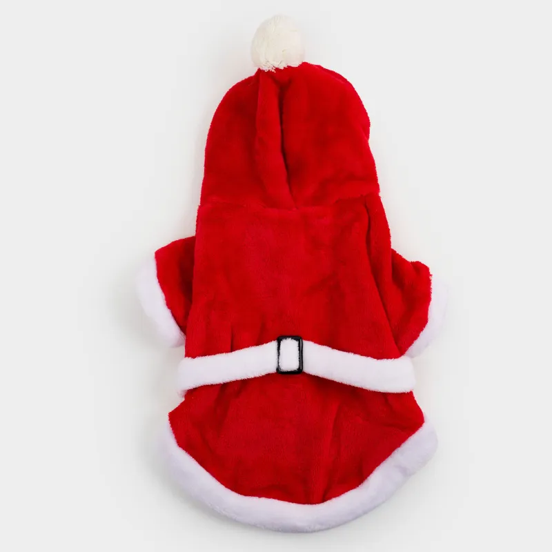 Костюм для животных, карнавальный, полиэстер, красный, Санта, Christmas pet, image-4