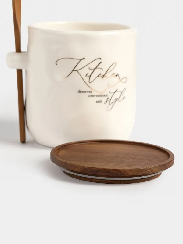 Емкость для хранения, 650 мл, с ложкой, Мятый эффект, Crumple kitchen, image-3