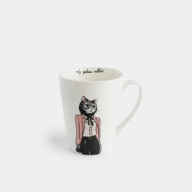 Кружка, 420 мл, Кошка в костюме, On style