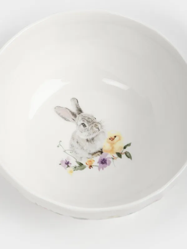 Салатник, 16х7 см, 720 мл, фарфор N, белый, Кролик и цыпленок, Rabbit Easter, image-3