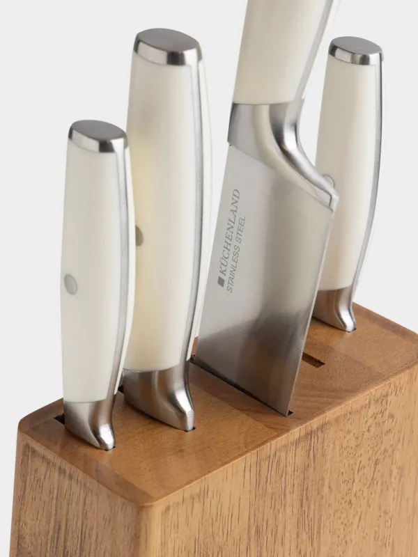 Набор ножей, 5 предметов, в подставке, Wood kitchen, image-1
