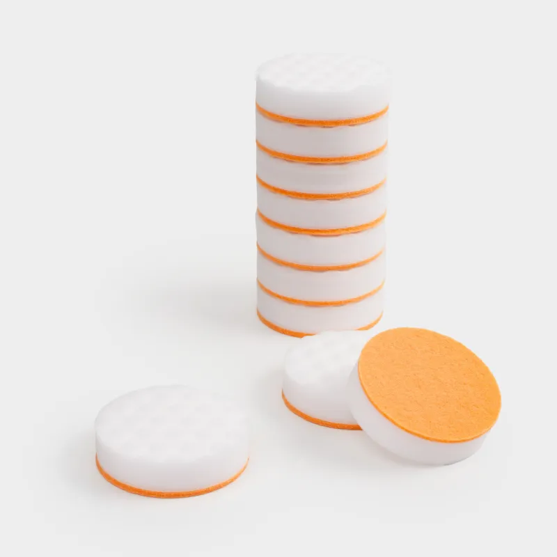 Губка для чистки белой обуви и подошвы, 6 см, 10 шт, меламин/абразив, бело-бежевая, Clean, image-1