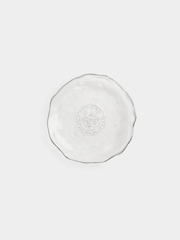 Тарелка обеденная, 27 см, стекло Р, с серебристым кантом, Argos silver, image-0