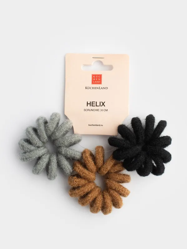 Резинка для волос, 6 см, 3 шт, ТПУ/полиэстер, Спираль, Helix, image-2