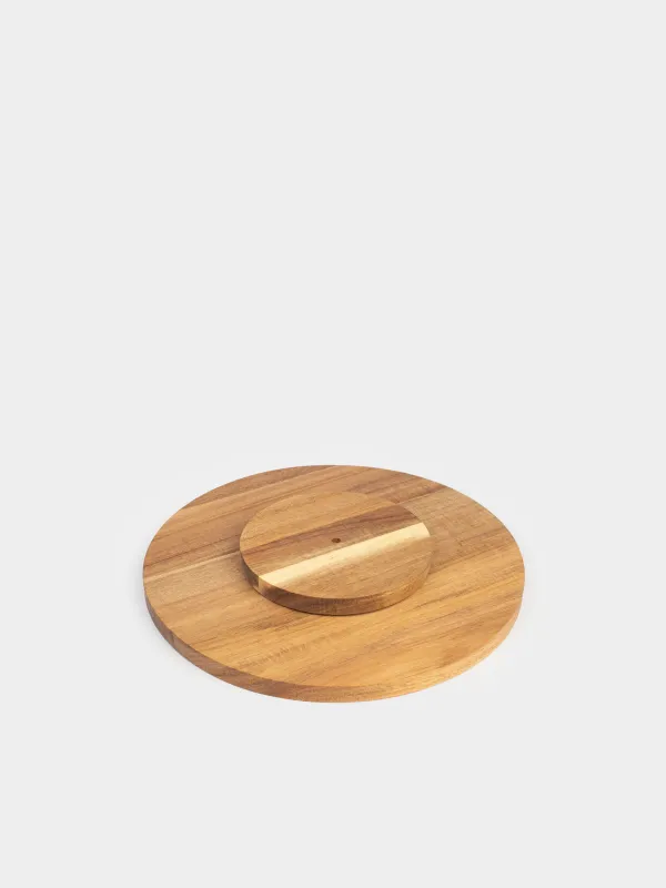 Блюдо для закусок, 30 см, с пиалой, вращающееся, дерево/фарфор P, Noble tree, image-4