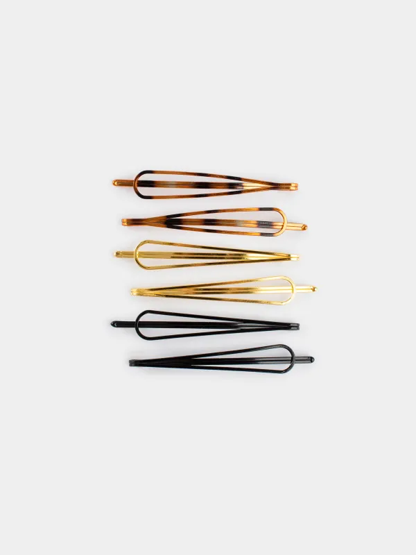 Заколка для волос, 6 см, 6 шт, металл, Микс, Basic, image-0