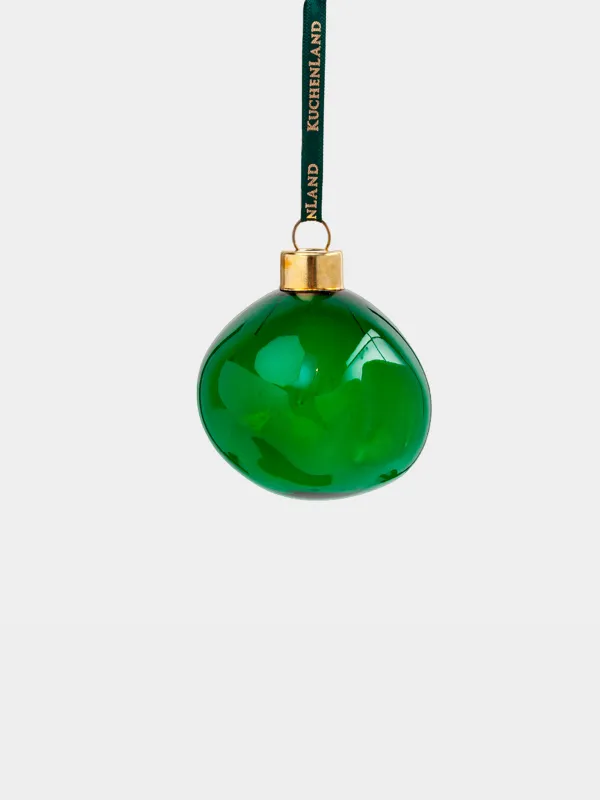 Игрушка елочная, 6 см, стекло, зеленая, Абстрактный шар, Abstract figure, image-0
