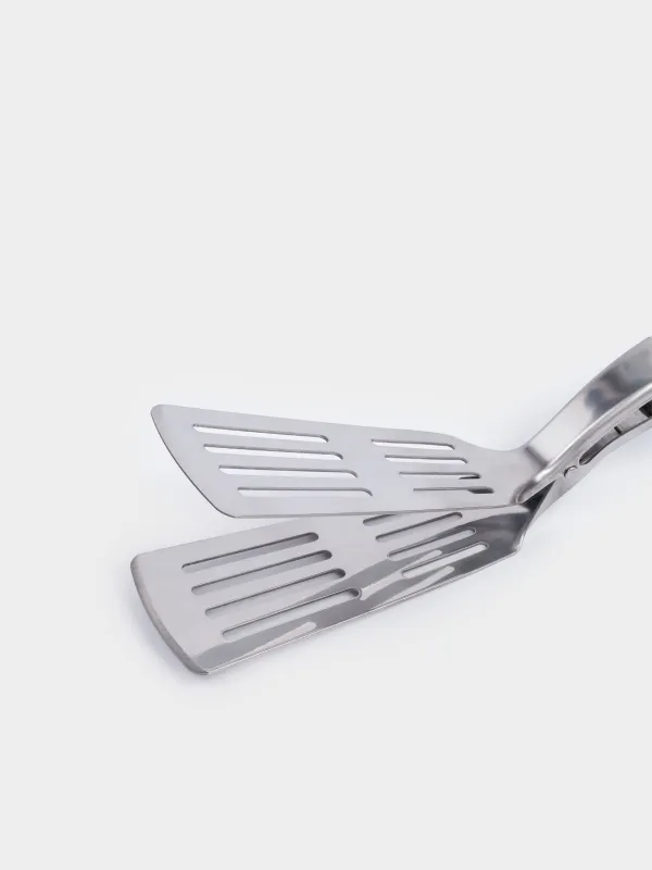 Лопатка-щипцы для барбекю, 40 см, с прорезями, сталь/дерево, BBQ, image-4