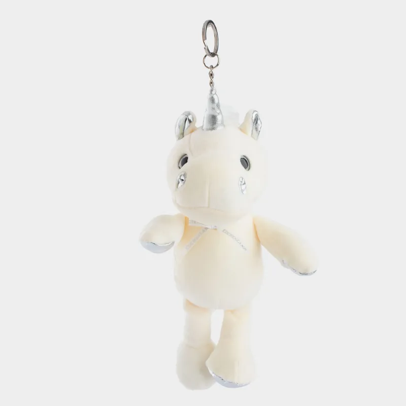 Брелок, 23 см, мягкий, полиэстер/металл, молочный, Единорог, Unicorn