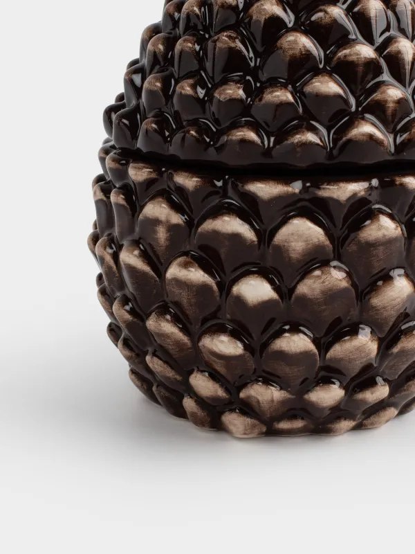 Емкость для хранения, 12х15 см, 490 мл, керамика, коричневая, Шишка, Winter delice, image-2