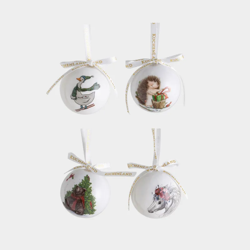 Набор елочных игрушек, 5 см, пенопласт, Ball print
